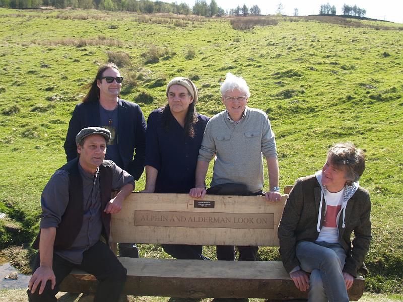 P4152262.JPG - Bench unveiling, 15th April, 2014 [l-r: Kim Turner, Kev Whitehead, Steve Broomhead, John Lees, Craig Fletcher]