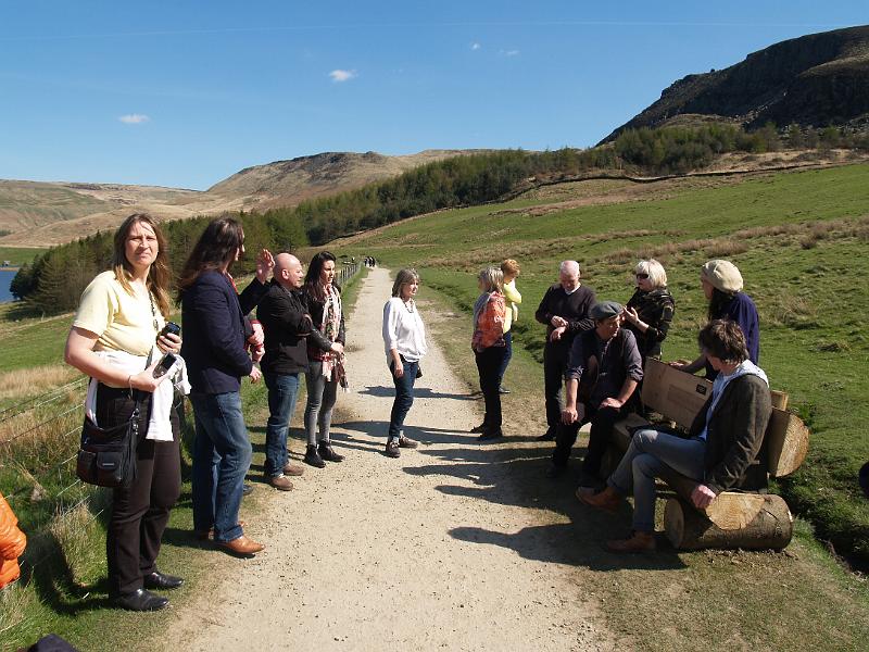 P4152287.JPG - Bench unveiling, 15th April, 2014 [l-r: Monika Domone, Kev Whitehead, Ken Foulston, Lauren Turner, Olwen Lees, Pam Foulston, Graham Hopkinson, Kim Turner, Sue Foulston, Craig Fletcher, Steve Broomhead]