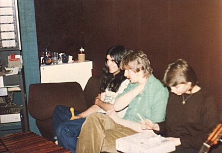 Steve, Woolly and Jill in the control room at Strawberry